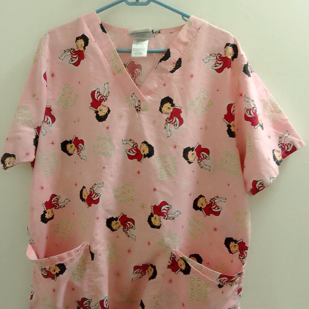 "Betty Boop", Short Sleeved, Ladies, Scrub Top